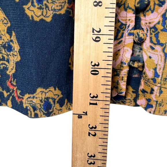 Free People Magic Mystery Tunic Dress Womens S Boho Mixed Print Bell Sleeve - Picture 11 of 12